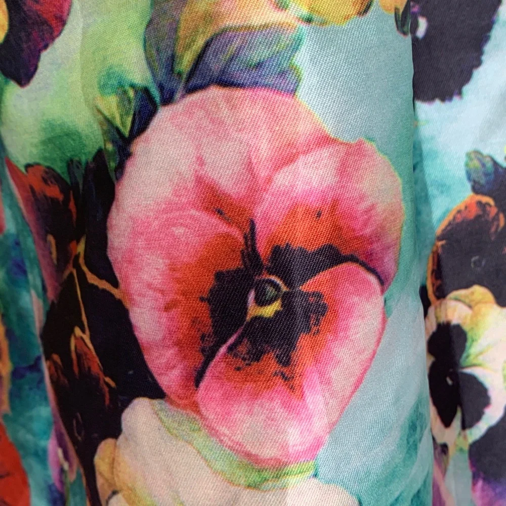 Sz L San Joy Women's spring Floral Print Skirt Hand Washable USED 🌸💐So Pretty!🌼🌺 - Picture 9 of 17